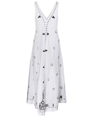 P.A.R.O.S.H. P.A.R.O..H. Beach 26 V-Neck Maxi Dress - White