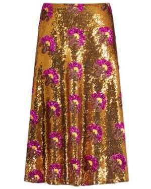 La DoubleJ Holly Sequin-Embellished Skirt - Red