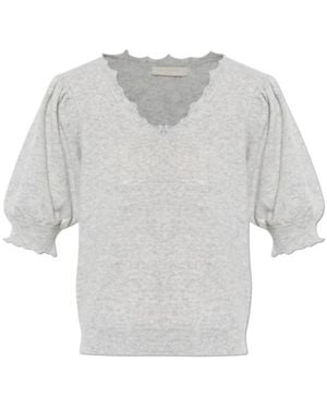 Ulla Johnson Polline Ruffled-Sleeve T-Shirt - White