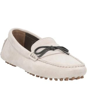 Brunello Cucinelli Suede Driving Shoes - White
