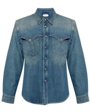 Versace Button-Up Denim Shirt - Blue
