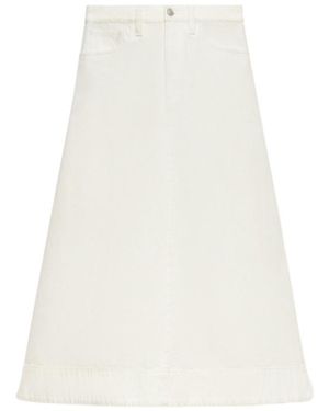 Marni Denim Flared Midi Skirt - White