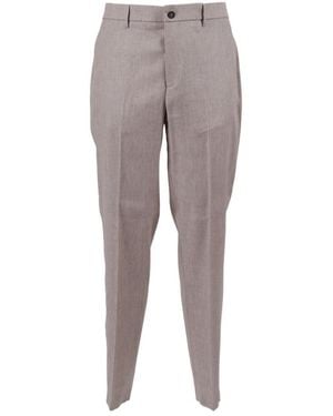 Peserico Pressed-Crease Straight-Leg Pants - Gray