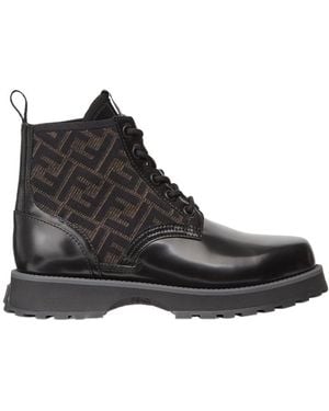 Fendi Leather Biker Boots - Black