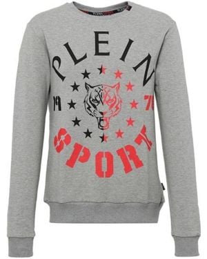 Philipp Plein Round-Necked Logo Jumper - Grey