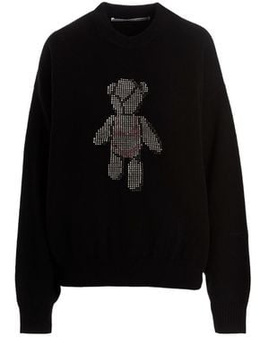 Alexander Wang Beiress Crystal-Embellished Wool Sweater - Black