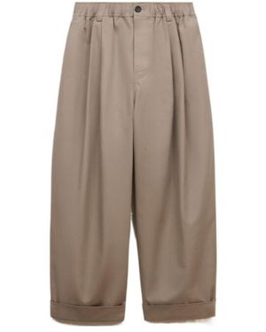 Marni Canvas Trousers With Pleats - Grey