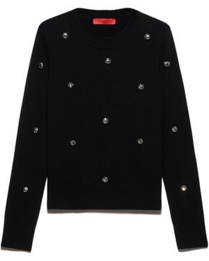 MAX&Co. Rhinestone-Embroidered Jumper - Black