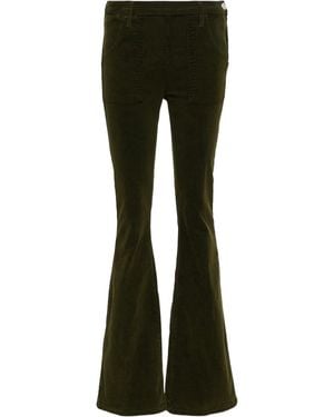 FRAME High-Waisted Flared Casual Trousers - Black