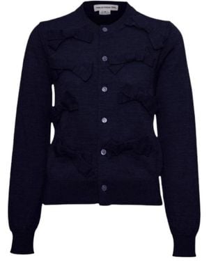 Comme des Garçons Single-Breasted Knit Cardigan - Blue