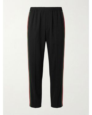 Gucci Stretch Nylon Sportswear Trousers With Web, Ready-To-Wear - Black