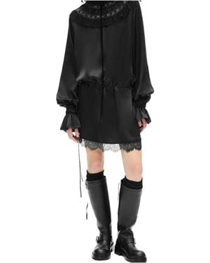 Ann Demeulemeester Armida Ruffle-Collar Mini Dress - Black