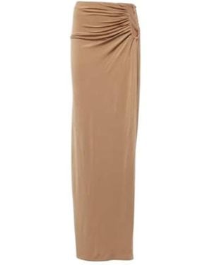 Magda Butrym Ruched Mid-Rise Maxi Skirt - Natural