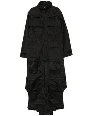 Vetements Multiple-Pocket Long Coat - Black