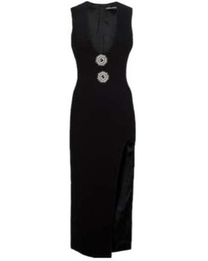 David Koma Embellished Wool Crepe Midi Dress - Black