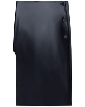 Courreges Courrèges Latex Effect Oblique Skirt - Blue