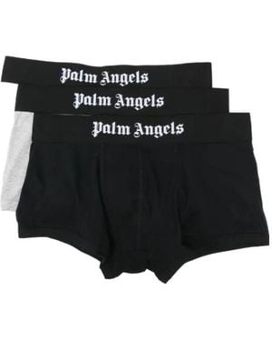 Palm Angels Tri-Pack Logo-Waistband Boxer Set - Black