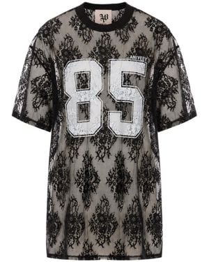 Aniye By Lila Lace Mesh T-Shirt - Black
