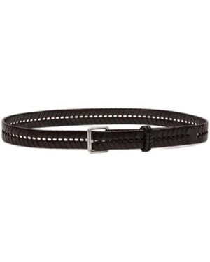 Lemaire Buckle Fastened Braided Belt - White