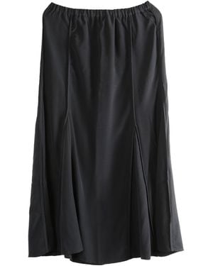 Baserange Elasticated-Waist Midi Skirt - Black
