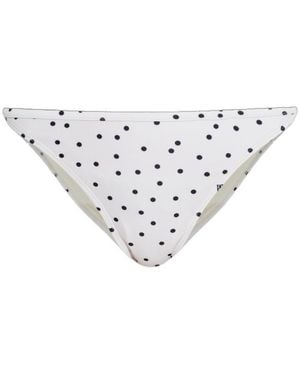 By Malene Birger Astrida Polka-Dot Logo-Details Bikini Bottom - White