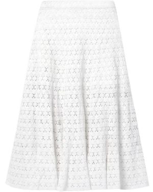 LoveShackFancy Mardi Crocheted Cotton Midi Skirt - White