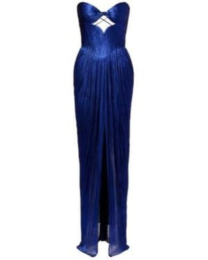 Maria Lucia Hohan Stephanie Silk Tulle Bustier Gown - Blue