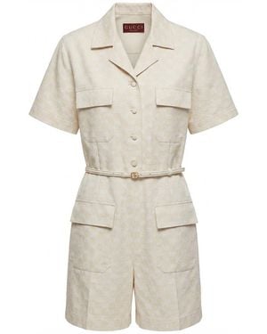 Gucci Gg Gabardine Jumpsuit - White