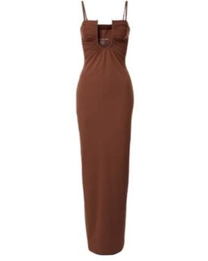 Christopher Esber Arced Ruched Maxi Dress - Brown