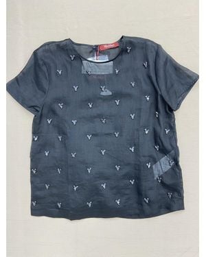 Max Mara Crew Neck Short-Sleeved Top - Blue