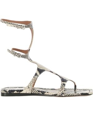 Paris Texas Uma Embossed Flat Sandals - Metallic