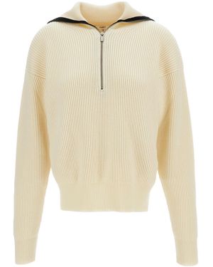Barena Zip Detailed Ribbed Jumper - White