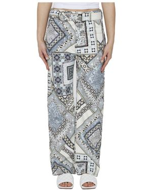 Etro Paisley Print Trousers - Grey