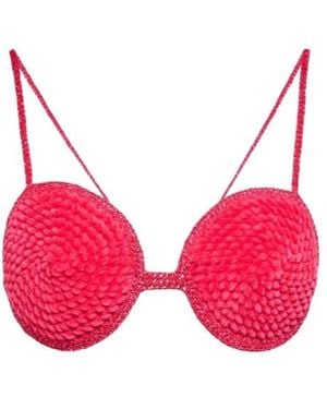 Magda Butrym Strappy Crochet Bra - Pink