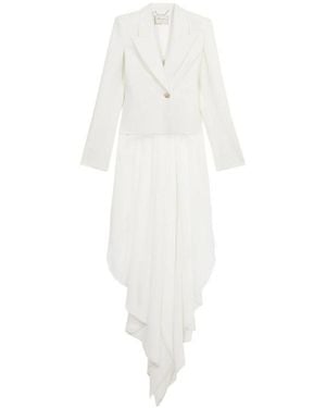 Blumarine Single-Breasted Asymmetric-Hem Blazer - White