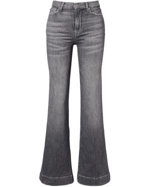 7 For All Mankind Modern Dojo High-Rise Flared Jeans - Gray