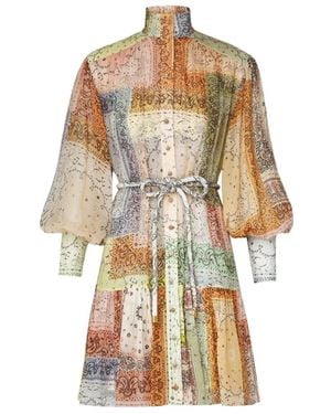 Zimmermann Matchmaker Lantern Mini Dress - Multicolour