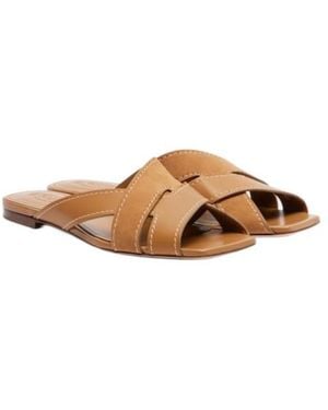 Tod's Simple Leather Slides - Brown