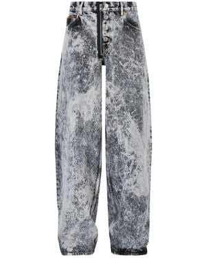 Martine Rose Acid-Wash Zip-Fly Straight Leg Jeans - Gray