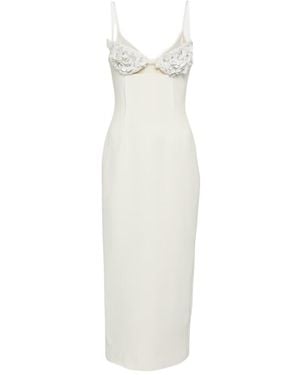 David Koma Embellished Cady Midi Dress - White
