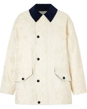 La DoubleJ Floral Jacquard Casual Jacket - White