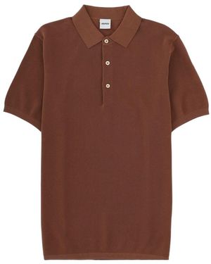Aspesi Textured Knit Polo Shirt - Brown