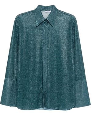 Oséree Osree Lumiere Giltter Button-Up Shirt - Green