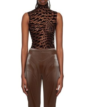 Mugler Logo Jumpsuit - Brown