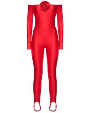 GIUSEPPE DI MORABITO Shiny Elastic Knit Jumpsuit - Red