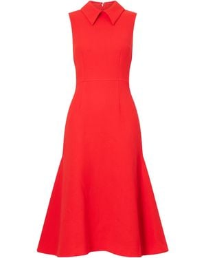 Emilia Wickstead Pointcollar Aline Dress - Red