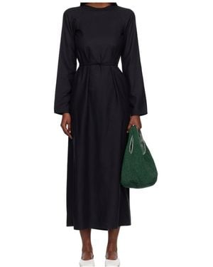 Baserange Long-Sleeved Apron-Style Dress - Blue
