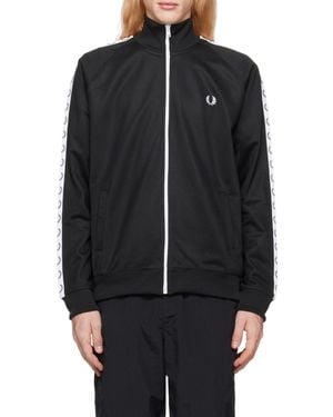Fred Perry Logo Zipper Jacket - Black