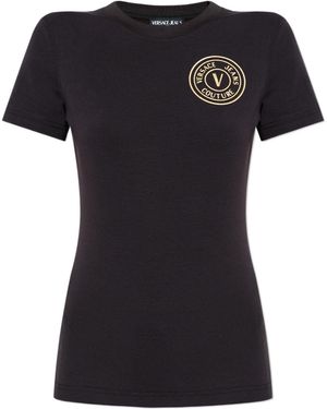 Versace Jeans Couture Couture Logo Embellished Top - Black