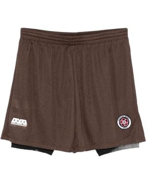 Martine Rose Double-Layer Football Shorts - Brown